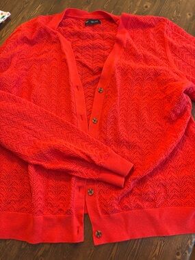 Gap red orange spring cardigan